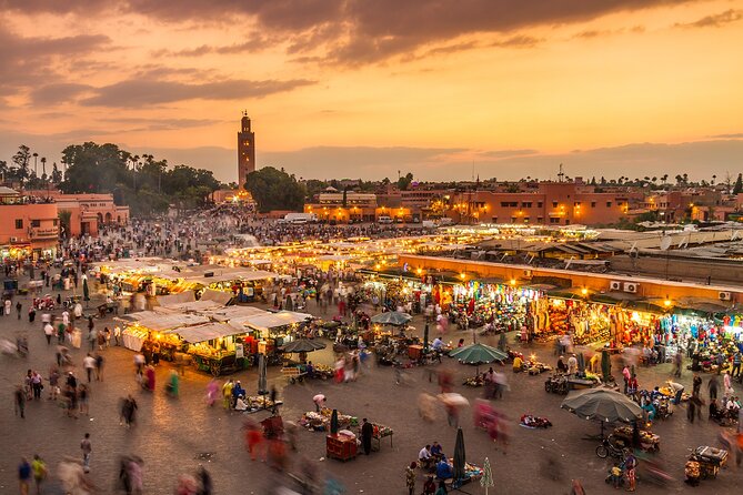 Marrakech medina with traditional Moroccan architecture